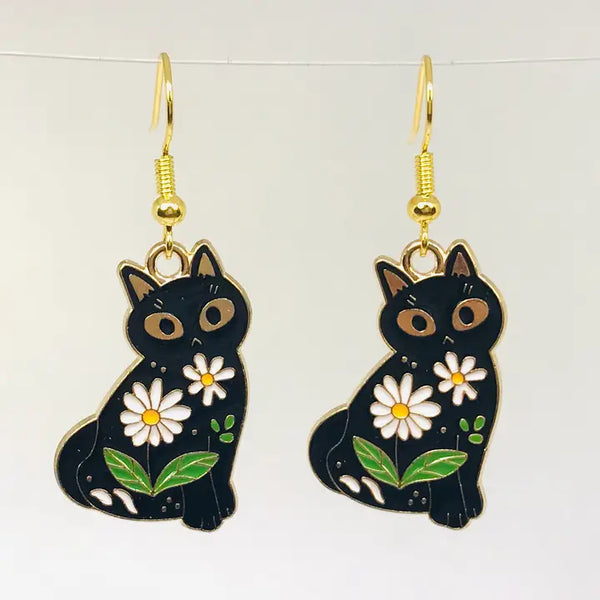 Flower Cat Earrings