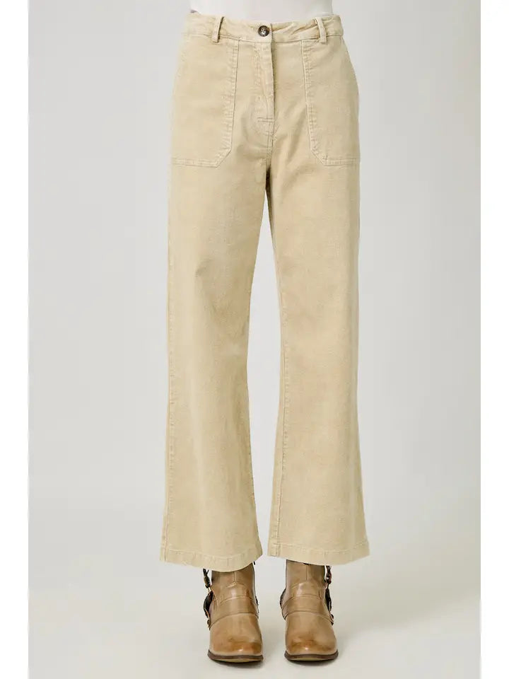 Washed Corduroy Trouser- Almond