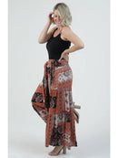 Tie Waist Tiered Wide Leg Pant