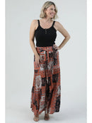 Tie Waist Tiered Wide Leg Pant