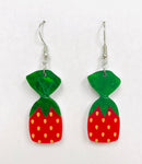 Acrylic Strawberry Candy Earrings food desert snack