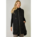 Quilted Puffer Long Hoodie Vest