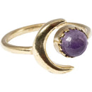 Assorted Adjustable Sun & Moon Brass Rings in Gold Tones