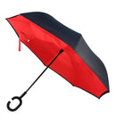 Solid Color Double Layer Inverted Umbrella - Red