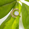 Brass Moonstone Full Moon Ring