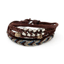 Aadi Braided Leather Jute and Metal Pre-Layered Bracelet