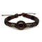 Aadi Pewter Ring Green Twine Brown Leather Men's Bracelet