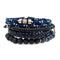Aadi Blue Woven Navy and Black Beads Mens Bracelet Set