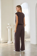 Brushed Model Elastic Waist Pants