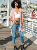 Popular Scallop Lace Trim Kimono