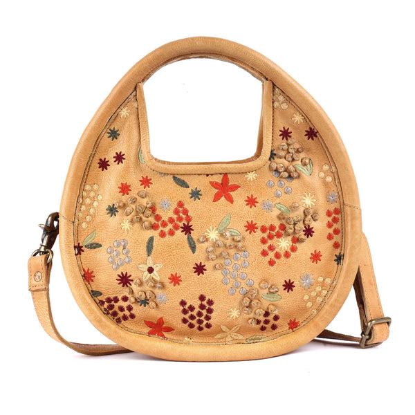 Aster Handcrafted Leather Crossbody Bag - Mustard