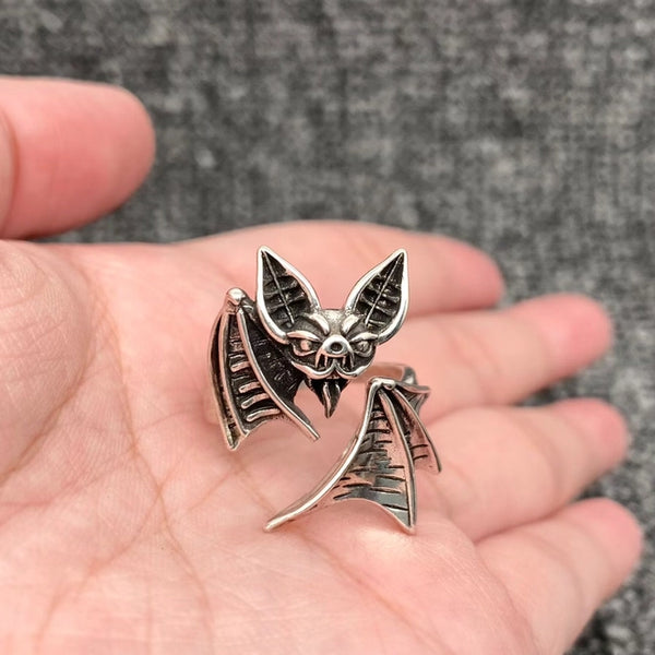 Gothic Style Adjustable Bat Ring