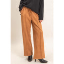 Suede Elastic Waistband Trousers