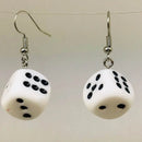 White Dice Earrings