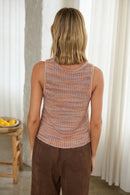 Multicolored Yarn Sleeveless V-Neck Sweater Vest