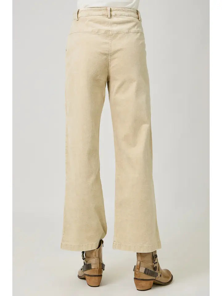 Washed Corduroy Trouser- Almond
