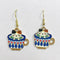 Cat in Blue Flora Coffee Cup Earrings