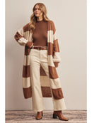 Striped Long Knit Cardigan
