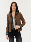 Mixed Media Denim Jacket- Clarissa