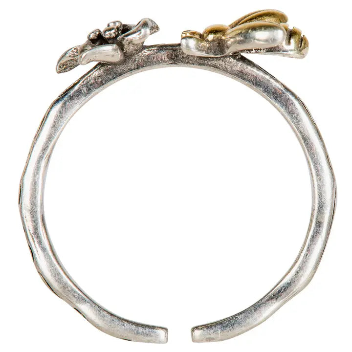 Bee & Flower Adjustable Ring