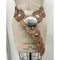 Leather Disc Belt Silver/ Tan
