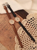 Vintage Women's Quartz Leather Strap Watch