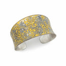 Silver-Plated patina cuff bracelet - Yellow