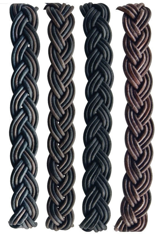 Wide Twist Leather Bracelet