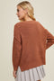 Raw Edge Detail V-Neck Sweater