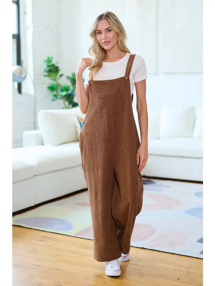 Classic Brown Corduroy Overalls