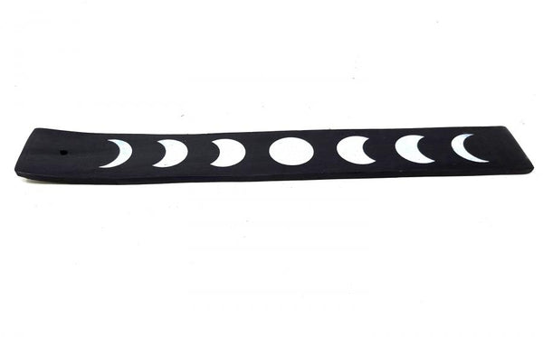 Moon Phase Black Wooden Incense Boat Burner