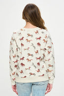 Color Horse Print Sweatshirt