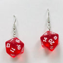 Red D20 Dice Earrings