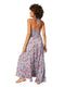 Long Sleeveless Summer Halter Dress - Blue & Red