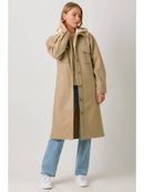 Twofer Hoodie Solid Coat - Latte