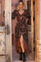 Twist Front LS Maxi Dress