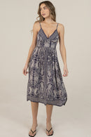 V Neck Dress with Side Slits and Lace Detail