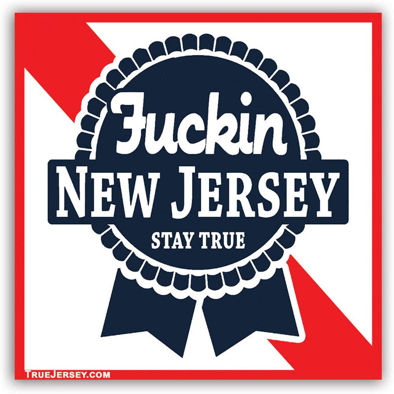 Blue Ribbon Inspired F--kin' New Jersey Sticker