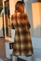 Brushed Plaid Trench - Mustard