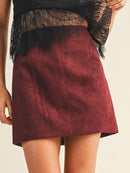 Fitted Suede Mini Skirt