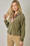 Corduroy Double Collared Pullover Jacket