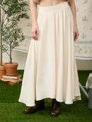 Box Pleated Midi Skirt - Shell