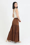 Smocked Waist Tiered Wide Leg Pant - Chocolate