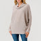Cowl Neck Long Dolman Sleeve Top- Peach