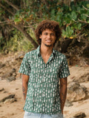 Men's Short Sleeve Button Down- Organic Cotton- Pescado