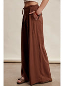 Pleated Waist Wide Leg Pants