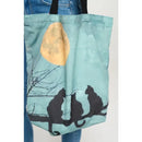 Moonlit Cats Print Tote Bag