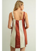 Color Block Linen Mini Dress