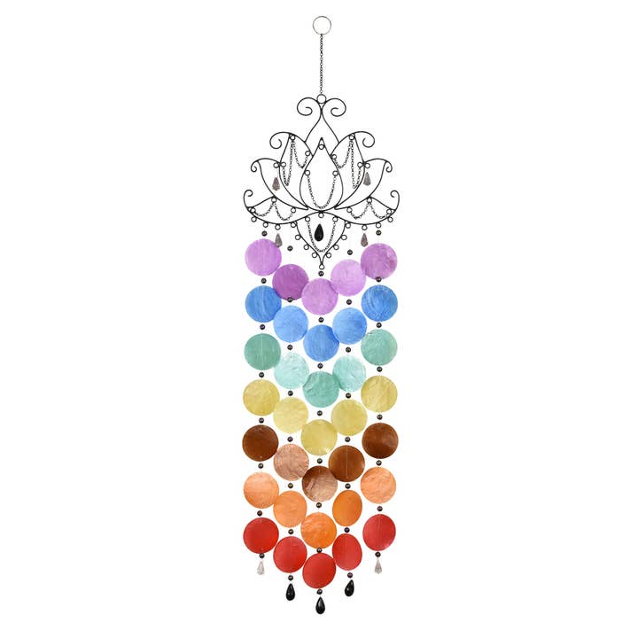 Capiz Teardrop Chakra Chime