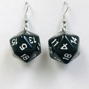 Black D20 Dice Earrings